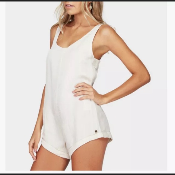 Billabong Linen Playsuit Size AU 12 Beige NWT - Picture 2 of 5